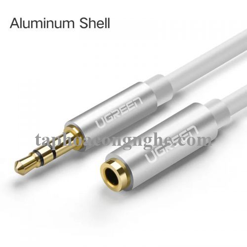 Ugreen 40676 0.5M màu Trắng Cáp âm thanh 3.5mm nối dài đầu nhôm AV118 30040676